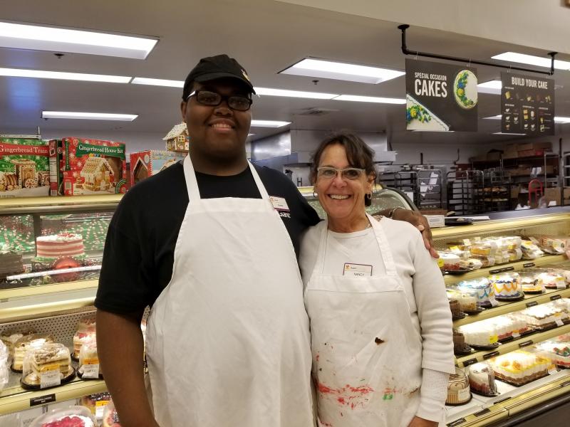 Journeyman Baker Nancy Stout, right, is proud of her assistant and 2015 Cape Henlopen graduate Avante Dennis - affectionately known in the bakery as "King Cookie." Why? Because cookies are what he does.